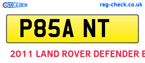 P85ANT are the vehicle registration plates.