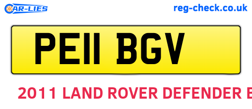 PE11BGV are the vehicle registration plates.