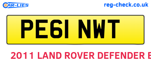 PE61NWT are the vehicle registration plates.