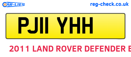 PJ11YHH are the vehicle registration plates.