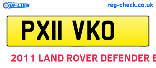 PX11VKO are the vehicle registration plates.