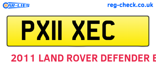 PX11XEC are the vehicle registration plates.