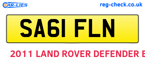 SA61FLN are the vehicle registration plates.