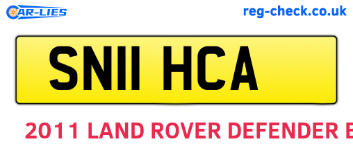 SN11HCA are the vehicle registration plates.