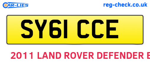 SY61CCE are the vehicle registration plates.