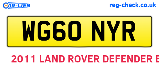 WG60NYR are the vehicle registration plates.