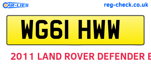 WG61HWW are the vehicle registration plates.