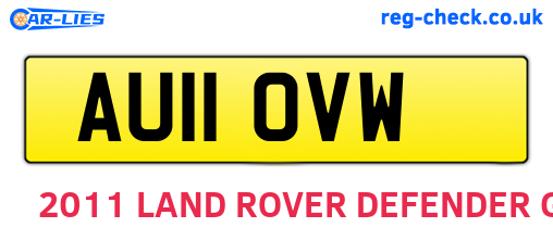 AU11OVW are the vehicle registration plates.
