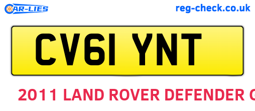 CV61YNT are the vehicle registration plates.