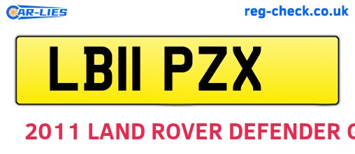 LB11PZX are the vehicle registration plates.