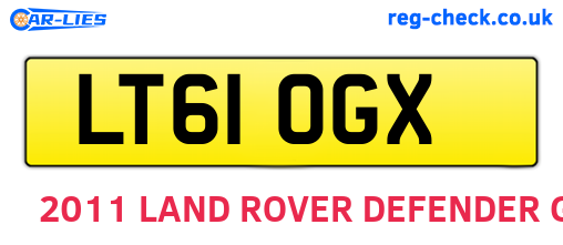 LT61OGX are the vehicle registration plates.
