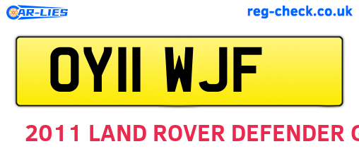 OY11WJF are the vehicle registration plates.