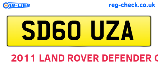 SD60UZA are the vehicle registration plates.