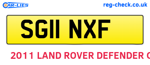 SG11NXF are the vehicle registration plates.
