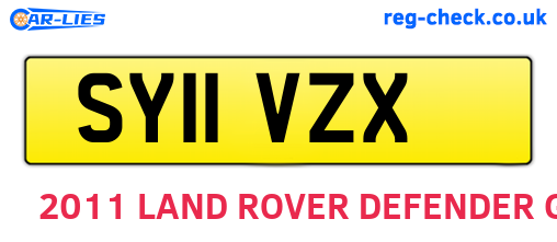 SY11VZX are the vehicle registration plates.