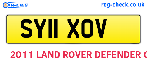 SY11XOV are the vehicle registration plates.