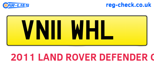VN11WHL are the vehicle registration plates.