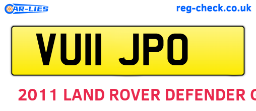 VU11JPO are the vehicle registration plates.