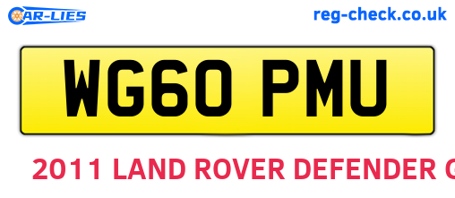 WG60PMU are the vehicle registration plates.