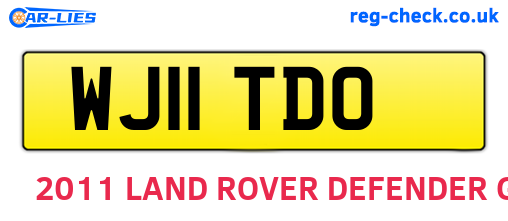 WJ11TDO are the vehicle registration plates.