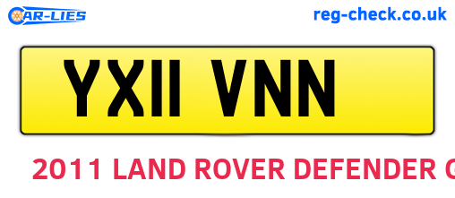 YX11VNN are the vehicle registration plates.