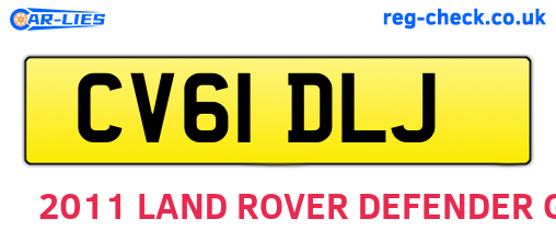 CV61DLJ are the vehicle registration plates.