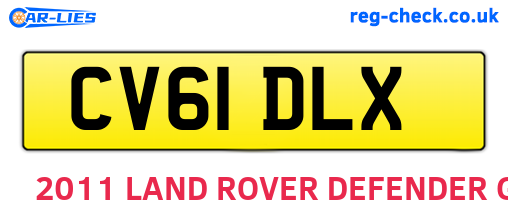 CV61DLX are the vehicle registration plates.