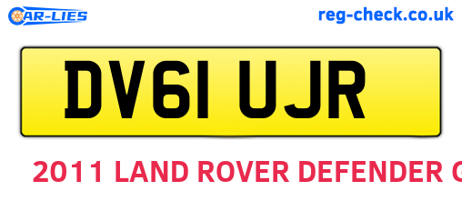 DV61UJR are the vehicle registration plates.