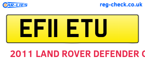 EF11ETU are the vehicle registration plates.
