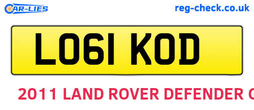 LO61KOD are the vehicle registration plates.