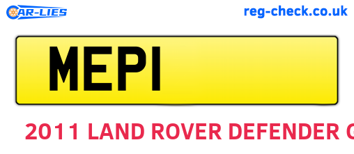 MEP1 are the vehicle registration plates.