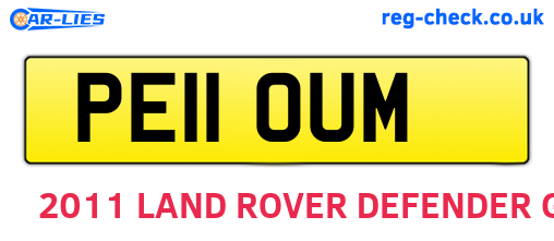 PE11OUM are the vehicle registration plates.