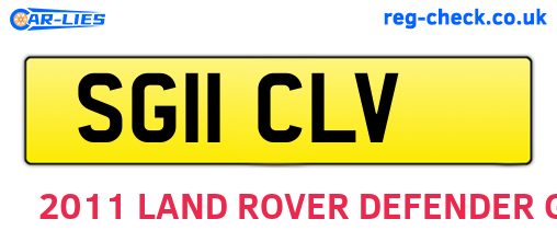 SG11CLV are the vehicle registration plates.