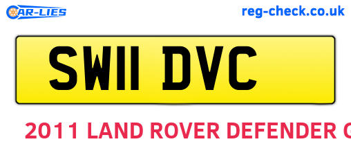 SW11DVC are the vehicle registration plates.