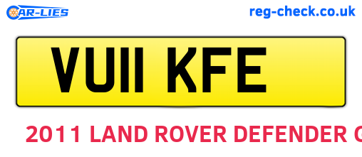 VU11KFE are the vehicle registration plates.