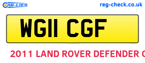 WG11CGF are the vehicle registration plates.