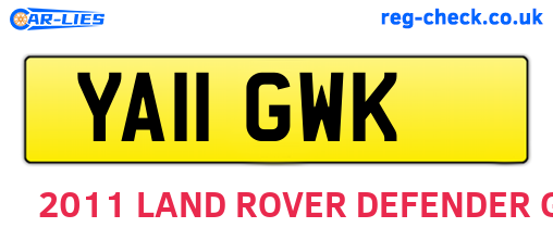 YA11GWK are the vehicle registration plates.