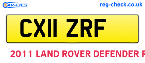 CX11ZRF are the vehicle registration plates.