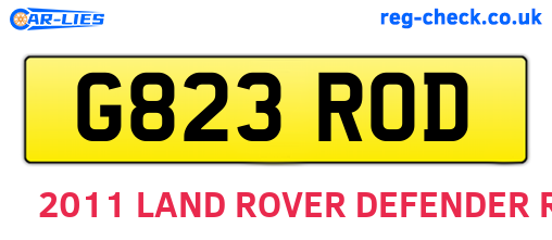 G823ROD are the vehicle registration plates.