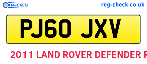 PJ60JXV are the vehicle registration plates.