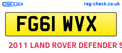 FG61WVX are the vehicle registration plates.