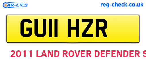 GU11HZR are the vehicle registration plates.
