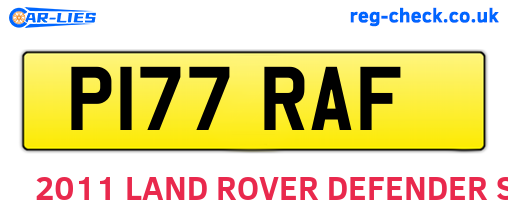 P177RAF are the vehicle registration plates.