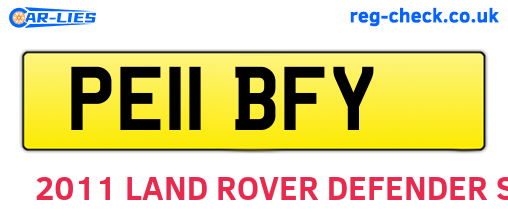 PE11BFY are the vehicle registration plates.