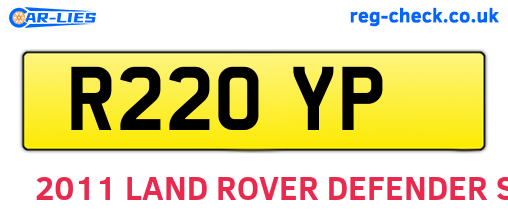 R22OYP are the vehicle registration plates.
