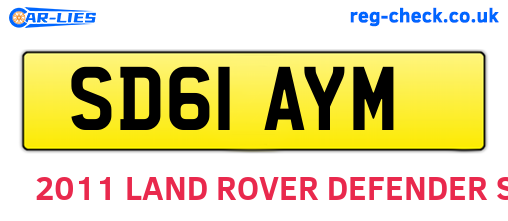 SD61AYM are the vehicle registration plates.