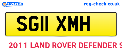 SG11XMH are the vehicle registration plates.