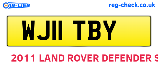 WJ11TBY are the vehicle registration plates.