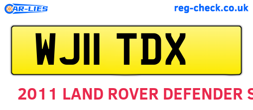 WJ11TDX are the vehicle registration plates.