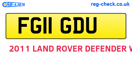FG11GDU are the vehicle registration plates.